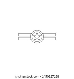 star in a circle icon. Element of army for mobile concept and web apps icon. Outline, thin line icon for website design and development, app development