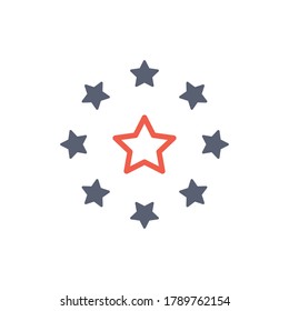 Star in circle icon. Favorite symbol. Stock vector illustration isolated on white background.