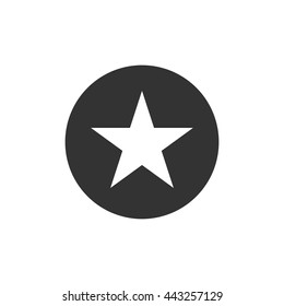 Star in circle icon. Flat vector illustration in black on white background. EPS 10