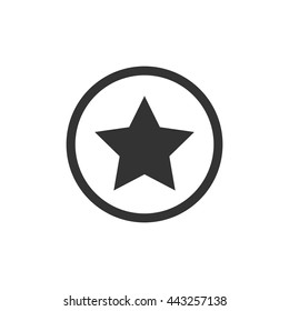 Star in circle icon. Flat vector illustration in black on white background. EPS 10