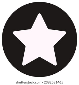 Star in circle icon isolated white background.