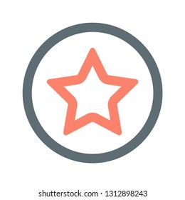 Star and circle icon. Rate star icon