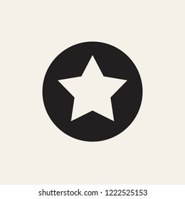 Star in circle icon. Simple flat symbol. Star web site pictogram, mobile app. Perfect yellow pictogram illustration on white background.