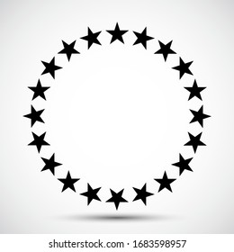 Star in circle icon Symbol on White Background