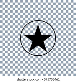 Star in circle icon. Transparent background