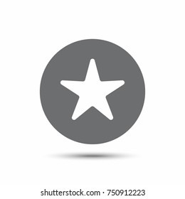 Star in circle icon. Star in circle Vector isolated on white background. Flat vector illustration in grey.
