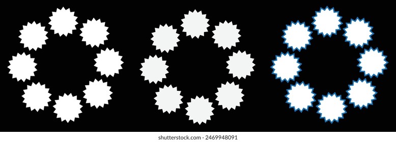 star in circle isolated on white background vector illustration. stars in round circular emblem. Stars in circle icon vector. Circle stars. Eps10.