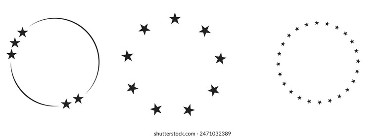 star in circle isolated on white background vector illustration. stars in round circular emblem