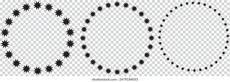 star in circle isolated on white background vector illustration. stars in round circular emblem ------