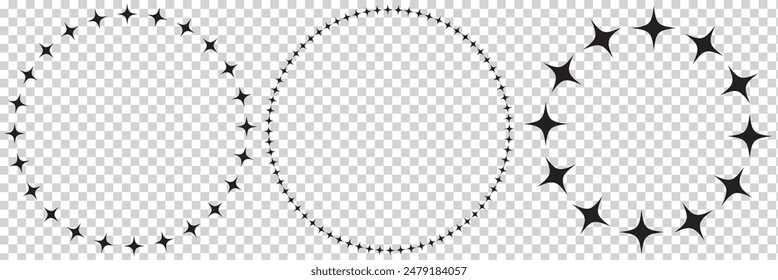 star in circle isolated on white background vector illustration. stars in round circular emblem ------