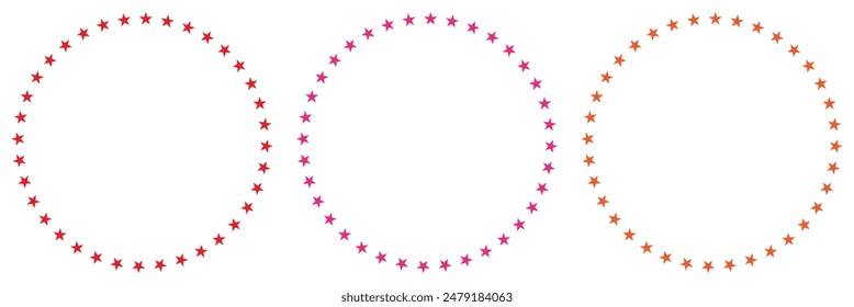estrella en círculo aislado sobre fondo blanco Ilustración vectorial. estrellas en emblema circular redondo —