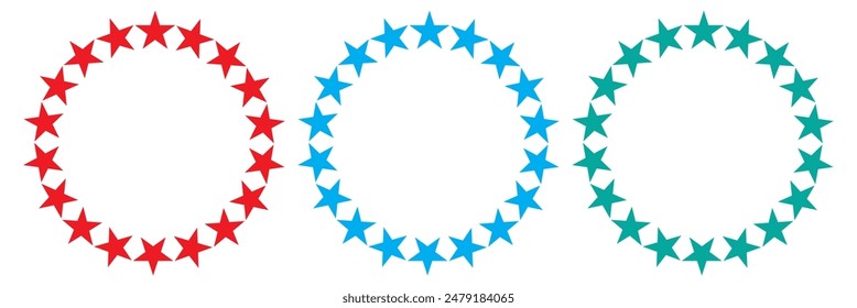 star in circle isolated on white background vector illustration. stars in round circular emblem ------