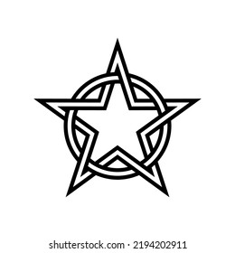 Star Circle Knot Sign Icon Logo Concept Vector Illustration