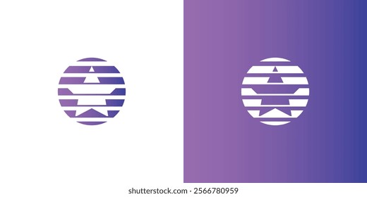 Star with Circle Line Gradient Logo Design