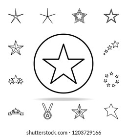 star in a circle line icon. Web icons universal set for web and mobile