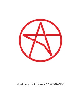 star circle linear design logo vector