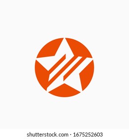 
Star in circle logo. Abstract letter S inside star. Vector Illustration Star sign template