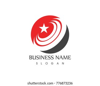 Star circle logo design template