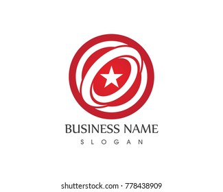 Star circle logo design template