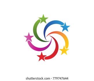 Star circle logo design template