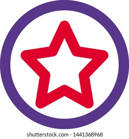 Star in a circle logotype isolated on a white background