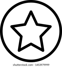 Star in a circle logotype isolated on a white background