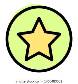 Star in a circle logotype isolated on a white background