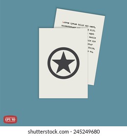 Star in circle. Made in vector