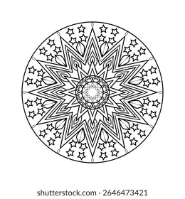 star circle new mandala digin and white background