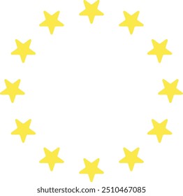 Star circle pattern. Struck symbol. Round shining isolated on white background