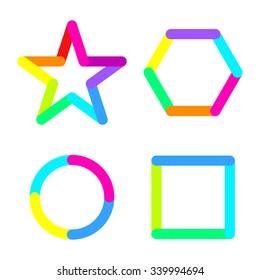 Star circle rhomb square logo sign symbol set