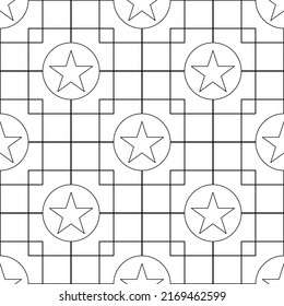 Star in circle seamless pattern vector