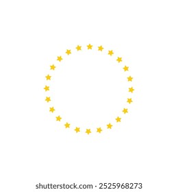 Star in circle shape. Starry vector border frame icon isolated on a white background