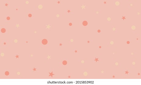 Star and circle shapes on a pink background. Vector illustration.
