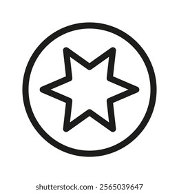 Star circle simple icondesigned in filled, outline and stroke style