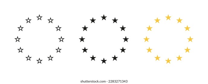 Star in circle vector icon. European union flag symbol. EPS 10