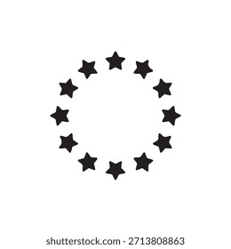 Icono del Vector del círculo de la estrella en la tierra blanca