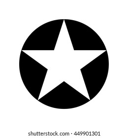 Star in circle vector illustration., Star in circle vector illustration.