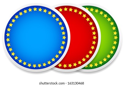 Star circles - in 3 colors