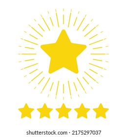 Star circular burst rating review icon design vector. Positive feedback satisfaction quality symbol illustration.