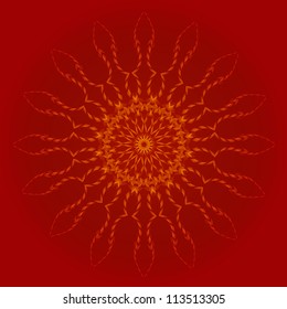 Star of the circular fractal abstract background.