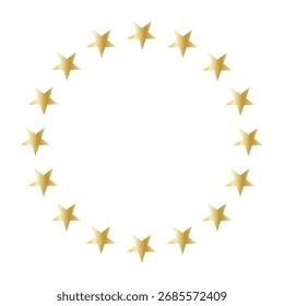 Star circular garland surrounded by material