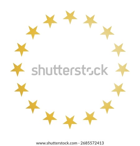 Star circular garland surrounded by material