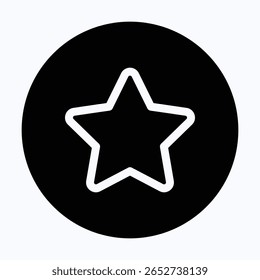 Star Circular Icon For User Interface, Isolated Vector Icon.