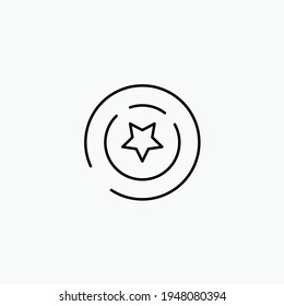 Star in circular orbit illustration. Space moon star astronomy eclipse abstract sun dark abstrak, vector, symbol, logo, icon, sign, Illustration Minimalist.