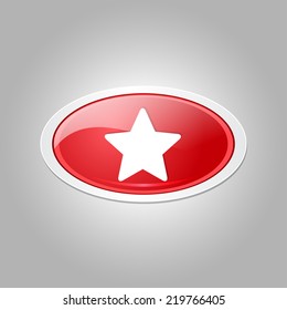 Star Circular Red Vector Web Button Icon