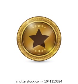 Star Circular Vector Gold Web Icon