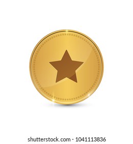 Star Circular Vector Gold Web Icon