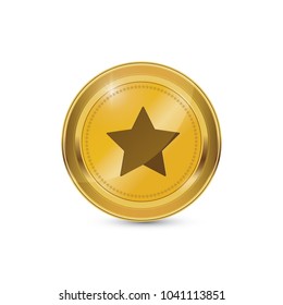 Star Circular Vector Gold Web Icon