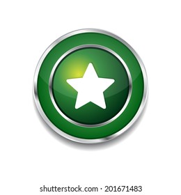 Star Circular Vector Green Web Icon Button